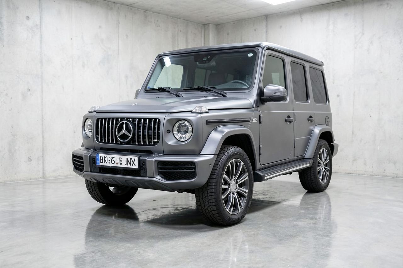 Matte grey 2022 Mercedes-Benz G 550 SUV, front three-quarter view
